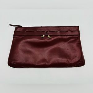 Vintage Etienne Aigner Oxblood Leather Clutch.